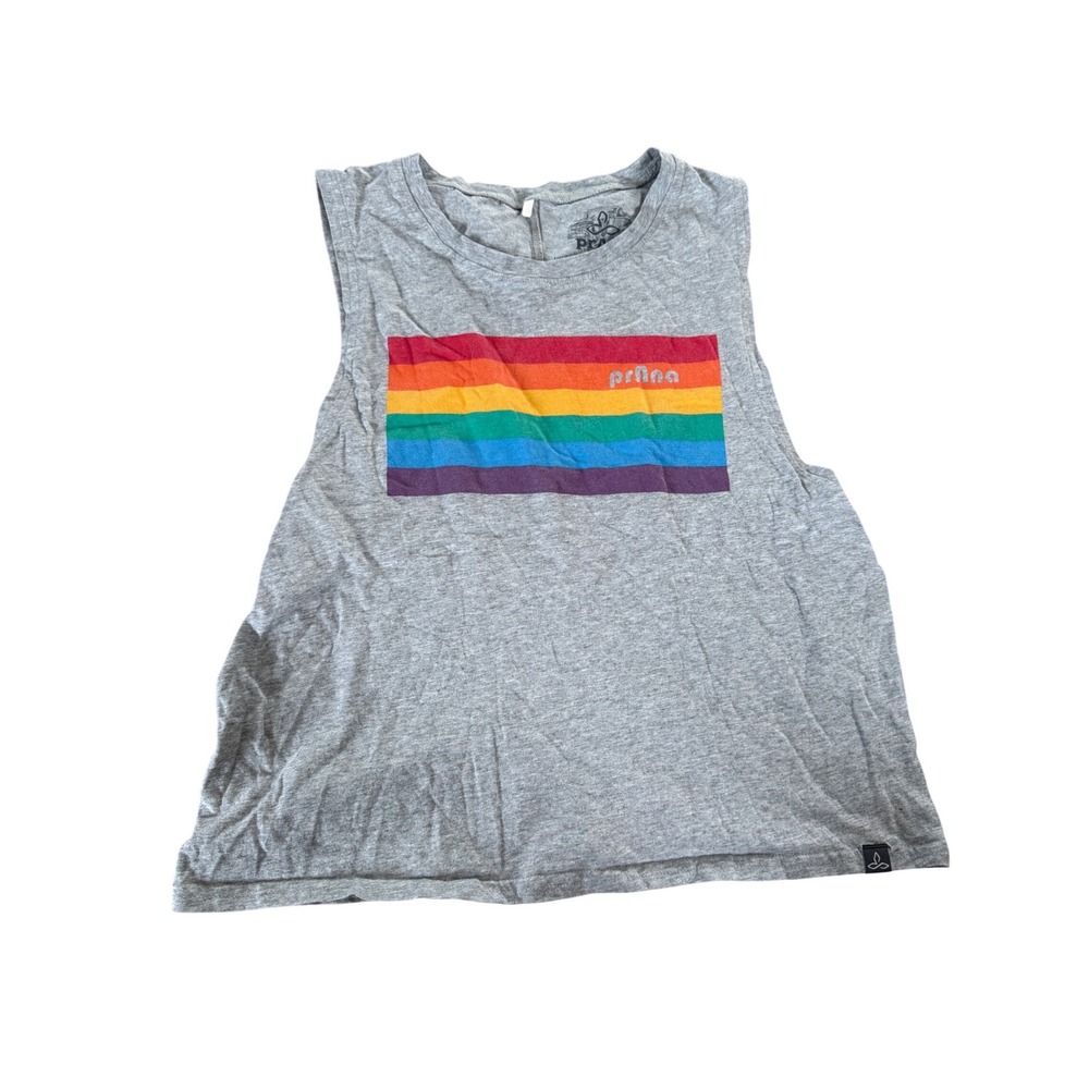 Prana rainbow grey organic cotton tank‎ top